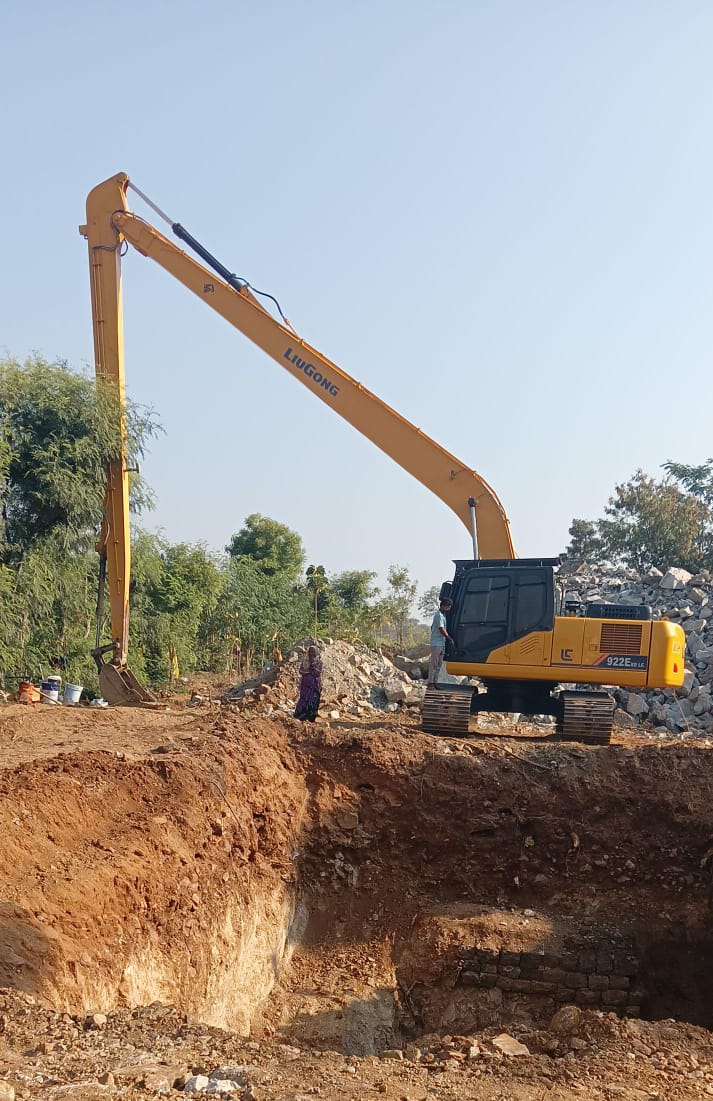 Farm pond dug for irrigation on agricultural land in Tamil Nadu